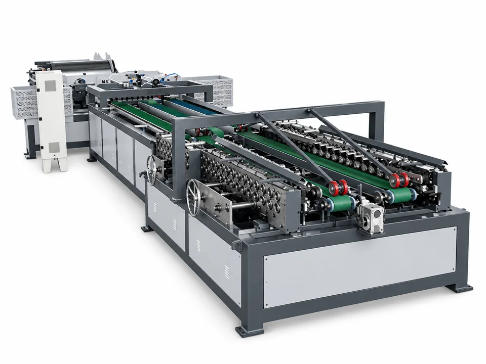 Temporary HVAC duct production line reference image; Auto Duct Line 4 photo pending