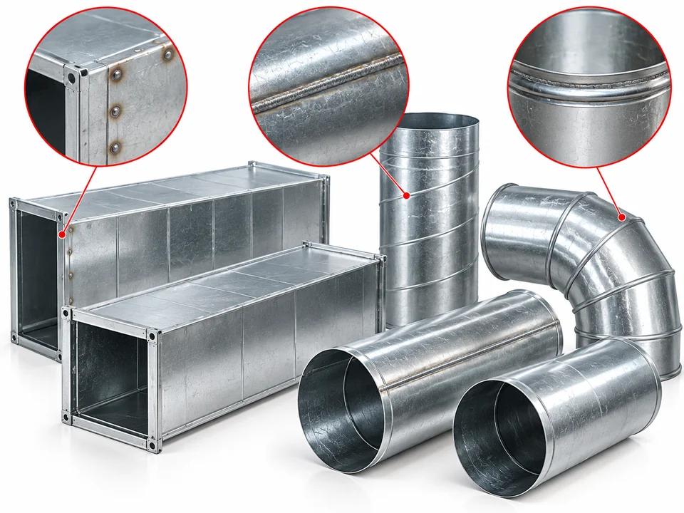 HVAC duct welding applications with spot longitudinal seam and roll seam welding